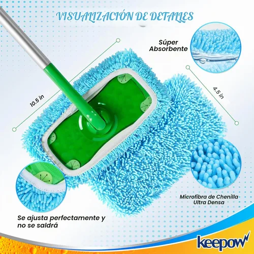 Vista 3 de Recambio de almohadillas húmedas compatible con trapeador Swiffer Sweeper y Paquete de 6