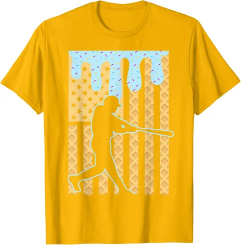 Vista 88 de Camiseta de béisbol Drip Boys Dripping Ice Cream Baseball American Flag, Negro -, Pequeña