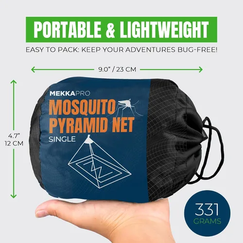Vista 3 de MEKKAPRO Mosquitera para acampar con bolsa de transporte, tienda de campaña, red de mosquitos compacta y ligera para camping, mosquitera para cama