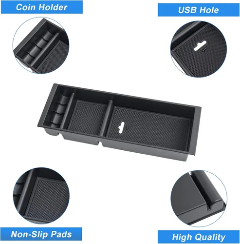 Vista 7 de PIMCAR Organizador de consola central para Ford F150 2021 2022 2023, F150 Lightning 2022 2023 Caja de almacenamiento del reposabrazos Accesorios