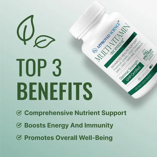 Vista 3 de Approved Science Multi-Vitaminas - con vitaminas B de espectro completo, té verde, luteína, licopeno, zeaxantina, bioperina - 180 cápsulas