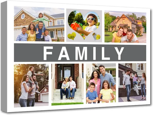 Vista 14 de LZIMU Impresiones en lienzo de collage con tus fotos personalizadas múltiples imágenes para pared, collage personalizado de fotos, regalos