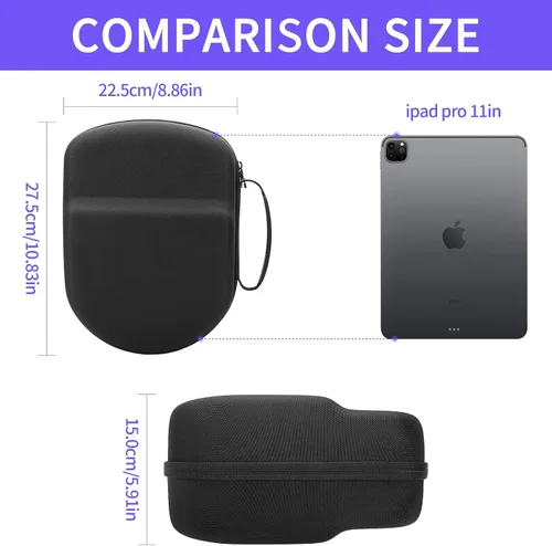 Vista 7 de YINKE Funda para Oculus Quest 2 con correa Elite, funda protectora de viaje, bolsa de almacenamiento
