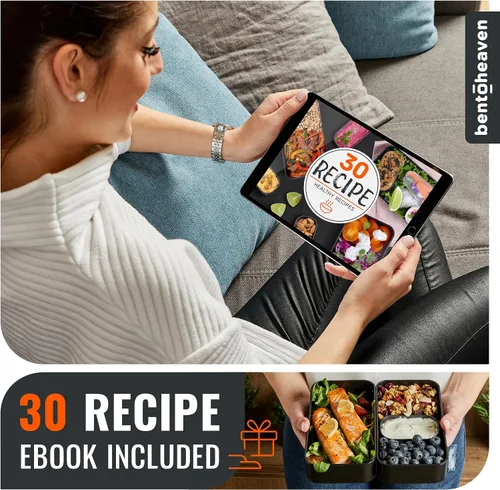 Vista 5 de Bentoheaven Lonchera Bento de alta calidad para adultos con compartimentos para mujeres y hombres, juego de utensilios, palillos y recipiente