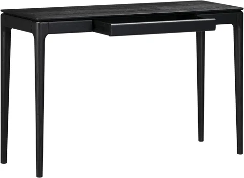 Vista 8 de NTC Mingle - Mesa consola de 47 pulgadas, moderna mesa de entrada de madera maciza con cajón oculto, impermeable y resistente al calor, mesa Negro