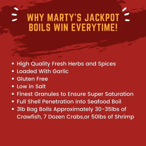 Vista 5 de Marty's Jackpot Gourmet Mezcla de ajo y limón condimento y hervir – Sabor de ajo y pimienta picante de primera calidad – Perfecto para cangrejos