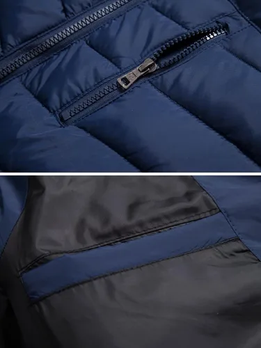 Vista 7 de Vcansion Chaleco de invierno acolchado para hombre con capucha extraíble sin mangas, chaleco acolchado