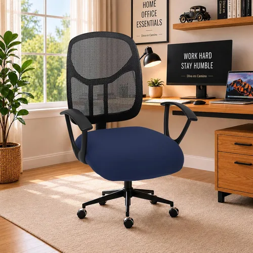 Vista 81 de Fundas elásticas resistentes al agua para sillas de computadora - Protectores lavables para respaldo giratorio y asiento para mascotas - Negro