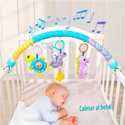 Vista 7 de Baby Stroller Arch Toys 0-12 meses Clip ajustable en arco móvil Toy Bar