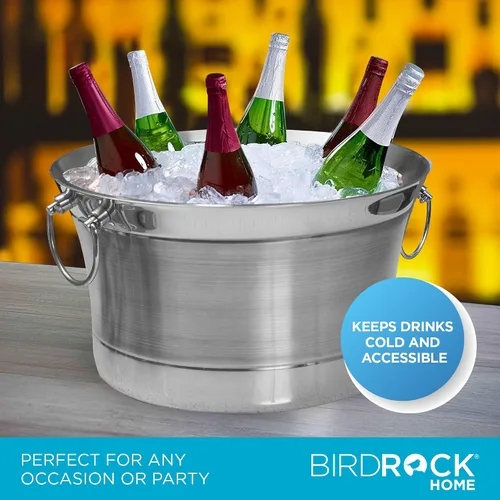 Vista 5 de BirdRock Home Bañera redonda de doble pared para bebidas Acero inoxidable Pequeña