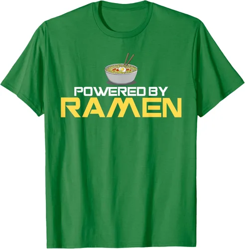 Vista 56 de Camiseta de fideos de anime japoneses Powered By Ramen, Negro, S