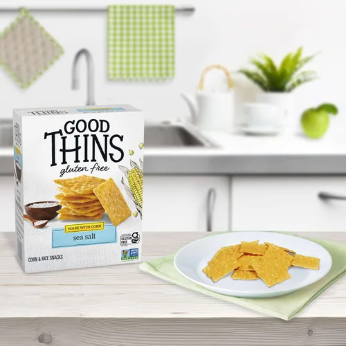 Vista 10 de Good Thins Paquete variado de galletas de arroz y maíz sin gluten, 4 cajas