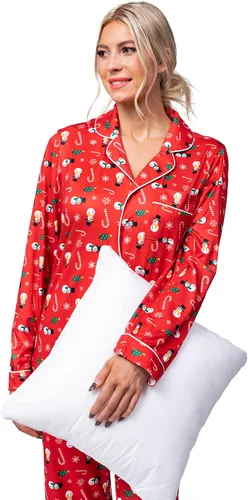 Vista 6 de JOYIN Pijamas de Navidad para parejas, pijamas familiares a juego de Navidad para hombres y mujeres, pijamas de vacaciones