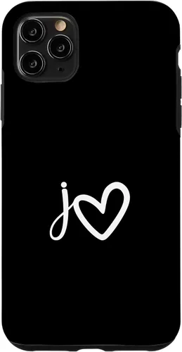 Vista 13 de Minimalist Monogram Name Initial Letter j White Heart Shape Case for iPhone 17