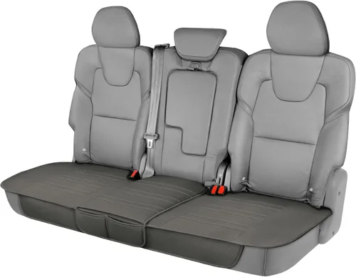 Vista 13 de Motor Trend - Cojín de asiento trasero, funda de piel sintética con costuras en diamante para automóvil, camión y SUV, acolchado, impermeable, Negro