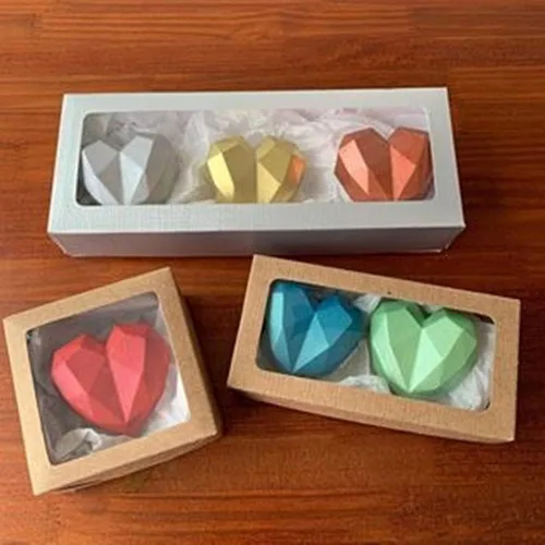 Vista 5 de Molde de corazón de diamante de 7.05 oz – Molde de chocolate de 3 piezas – BWB – 9837