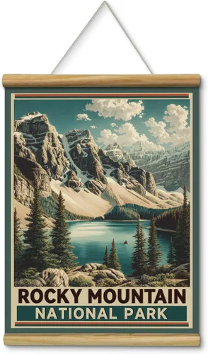 Vista 9 de Acadia National Park - Póster vintage de 12 x 16 pulgadas con marco de madera, colgador de cuerda, impresión artística retro de paisaje costero