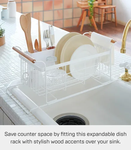 Vista 2 de YAMAZAKI Escurridor de platos para colocar sobre el fregadero, soporte