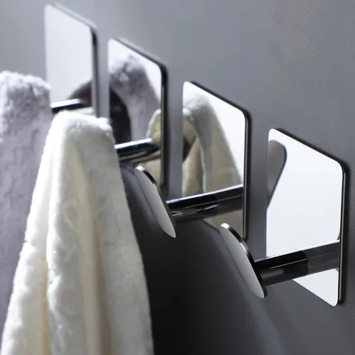 Vista 12 de DELITON Ganchos adhesivos – Paquete de 4 ganchos de pared para toallas/abrigos, para baño o cocina (negro mate, acero inoxidable)