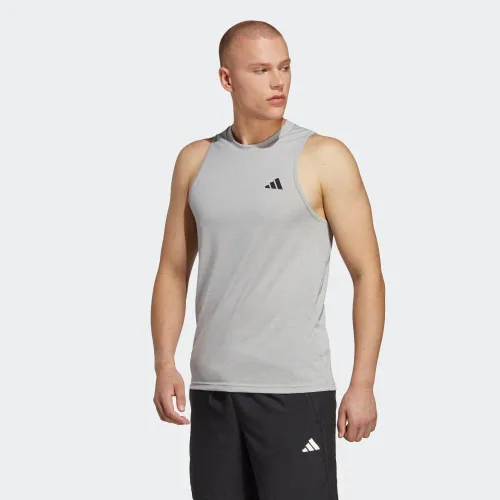 Vista 2 de adidas Camiseta sin mangas con logotipo de Training Essentials Feel Ready para hombre