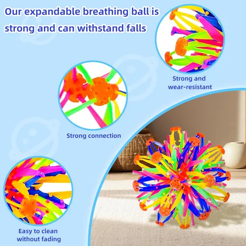 Vista 6 de 4 Piezas Esferas Pop Sensoriales Coloridas Juguete Fidget para Niños y Adultos Aliviar el Estrés, Pelotas Plegables Expandibles que se Expanden