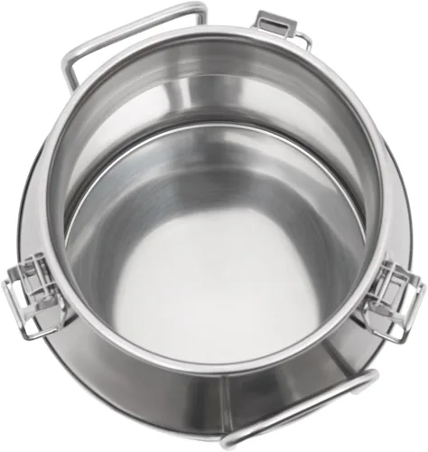Vista 4 de LOYALHEARTDY Lata de leche de 10L/2.64 galones, latas de transporte de leche de acero inoxidable, cubo de vino, jarra, jarra de aceite, barril
