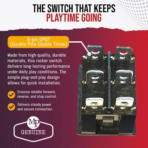 Vista 3 de MP Maresh Products Interruptor basculante de cambio compatible con Power Wheels 00801-1775 – Reemplazo para montar niños, interruptor de encendido