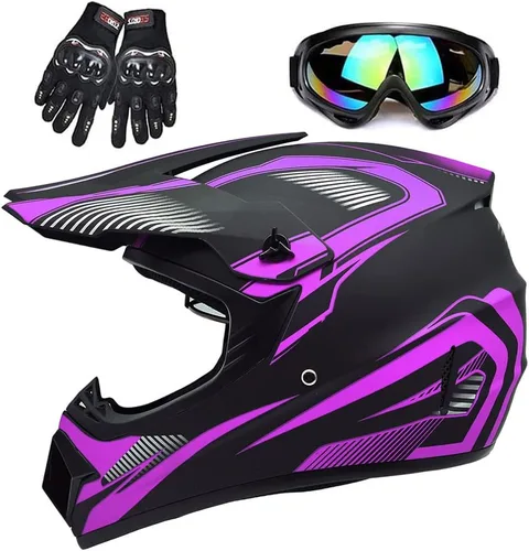 Vista 10 de Casco para adultos de 4 ruedas, casco de motocross DOT/FMVSS-218, cómodo y transpirable, casco completo para locomotoras utilizadas en todas