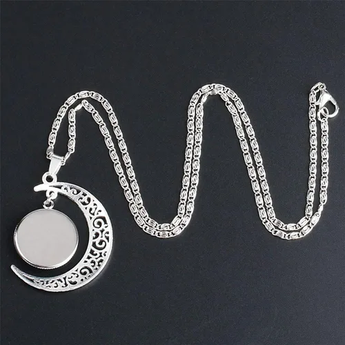 Vista 3 de Aquasuki Colgante de luna Kamado Nezukos de cristal con cúpula creciente para niños, hombres, niñas y mujeres, Metal, Aleación.