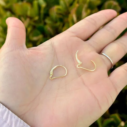 Vista 4 de 2 ganchos para pendientes Adabele Real 1/20 de 14 quilates con relleno de Chapado en oro de 14 quilates