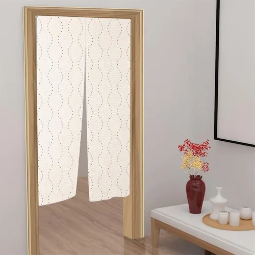 Vista 5 de Leowefowa Noren - Cortina de puerta de estilo japonés con cuentas estampadas con cuentas estampadas, panel de tapiz para puerta, divisor