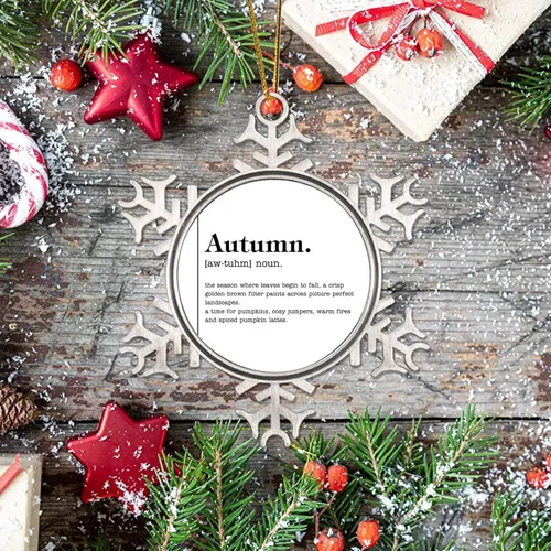 Vista 3 de Definición de sustantivo otoñal Decoración de árbol de Navidad, adorno de decoración de árbol de Navidad, definición de otoño, adornos de árbol