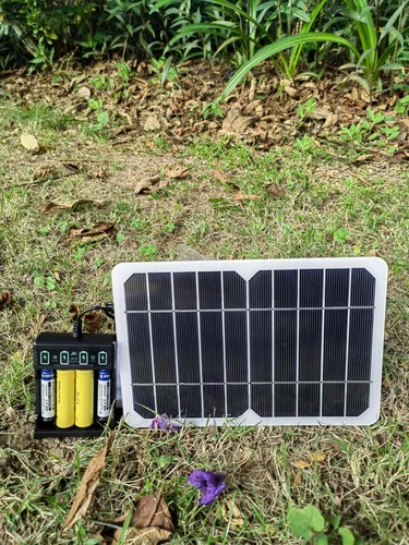 Vista 3 de HUI YINGC Cargador de energía solar con panel solar portátil de 5 vatios para baterías recargables de 1.2 V AA y AAA para el hogar, con panel solar