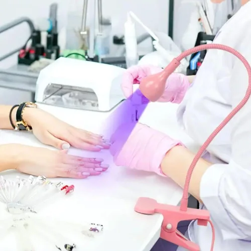 Vista 2 de Lámpara LED de manicura de uñas, lámpara de secado con cuello de cisne y abrazadera para uñas de gel, lámpara UV de cuello de cisne de 3 W, mini luz