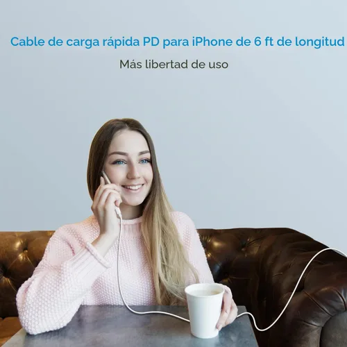 Vista 7 de Mitesbony - Cable USB C a Lightning [certificado MFi] Paquete de 3 cables de carga para iPhone de 1.8 m, entrega de energía tipo C, cable de carga