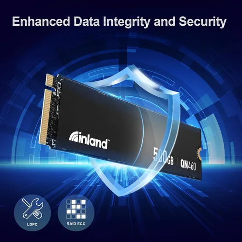 Vista 4 de INLAND QN460 SSD 500GB Gen4 NVMe M.2 Unidad interna de estado sólido para juegos, hasta 5,300 MB/s, almacenamiento y memoria para laptop y PC