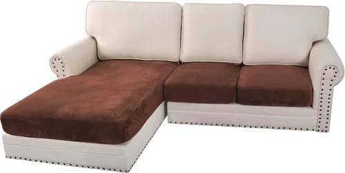 Vista 60 de H.VERSAILTEX Funda de cojín elástica de terciopelo para sofá, funda de cojín de felpa para cojines de silla, protector de muebles, cojín de asiento