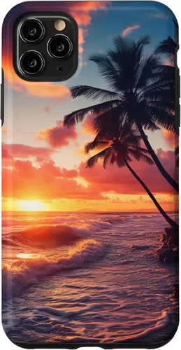 Vista 13 de Palm Tree Sunset Tropical Boho Beach Aesthetic Vacation Case for iPhone 17