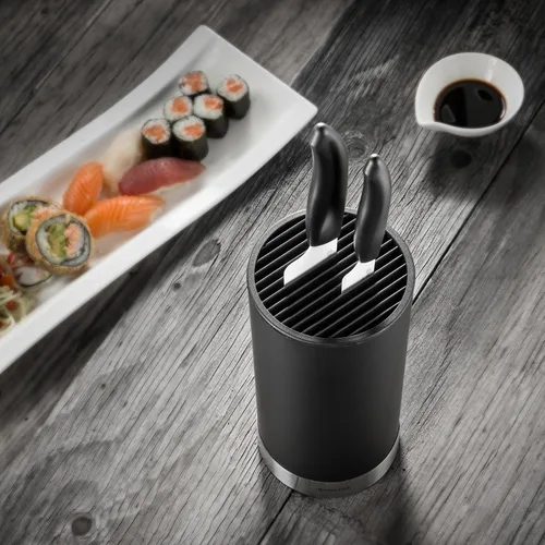Vista 4 de Kyocera KB-U-BK - Bloque universal redondo para cuchillos de tacto suave, 8.8 x 4.3 pulgadas, color negro