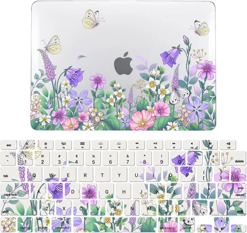 Vista 9 de IVY Funda transparente con pajita floreciente para MacBook Pro
