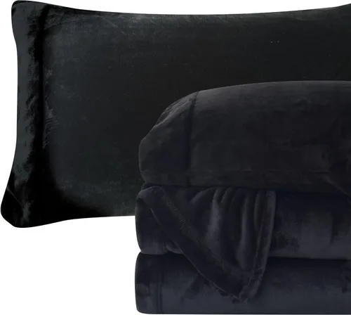 Vista 18 de Elegant Comfort - Juego de sábanas de franela de terciopelo de lujosamente suave de 4 piezas para las fiestas - Calidad premium - Juego de sábanas
