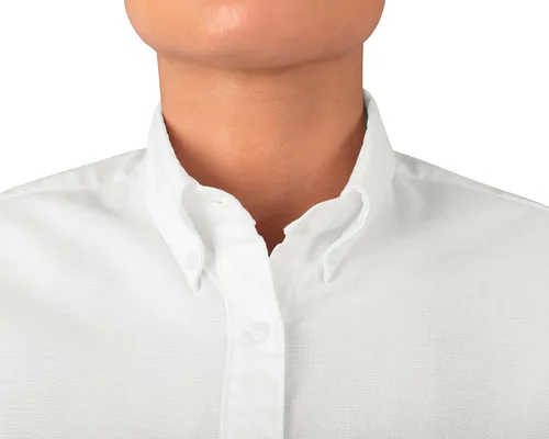 Vista 6 de KNG Camisa Oxford de manga larga con botones blancos para mujer