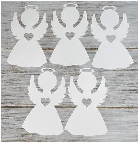Vista 2 de Juego de 30 adornos de ángel blanco, decoración navideña (ángel blanco liso)