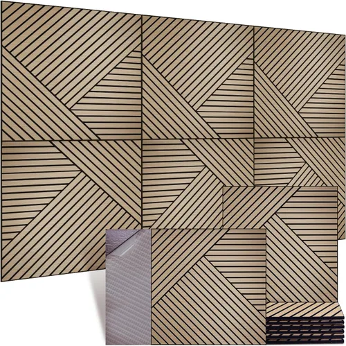 Vista 10 de Paneles acústicos, paquete de 6 paneles de pared insonorizados de 23.6 x 23.6 x 0.4 pulgadas, paneles de pared acústicos decorativos, paneles
