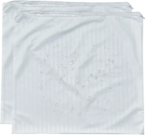 Vista 12 de Paquete de 4 protectores de almohada a prueba de plumas de 22 x 22 pulgadas, fundas impermeables para almohadas cuadradas de plumón de ganso