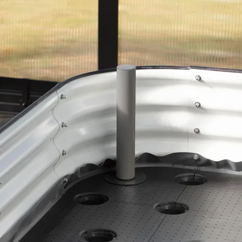 Vista 4 de Vego garden Suelo de riego automático de 2.0 x 5.0 pies para camas clásicas 4 en 1 de 17 pulgadas de alto