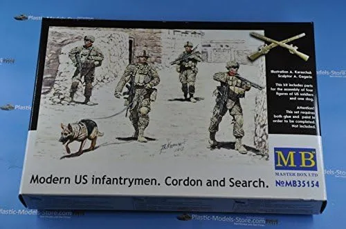 Vista 2 de Master Box Modern US INFANTRYMEN. Cordon and Search 4 Figuras 1/35 35154