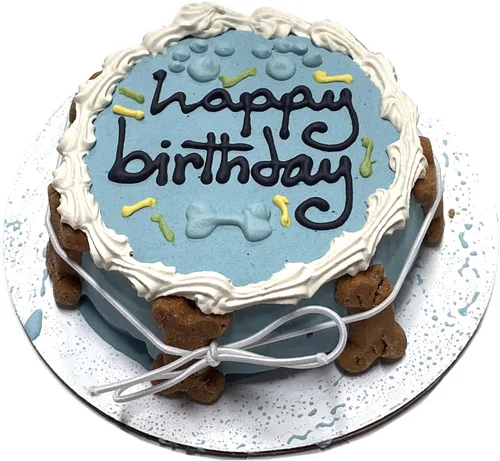 Vista 9 de Bubba Rose Biscuit Company: Blue Dog Birthday Baby Cake - Textura crujiente de galletas - Golosina natural gourmet para mascotas - Pastel