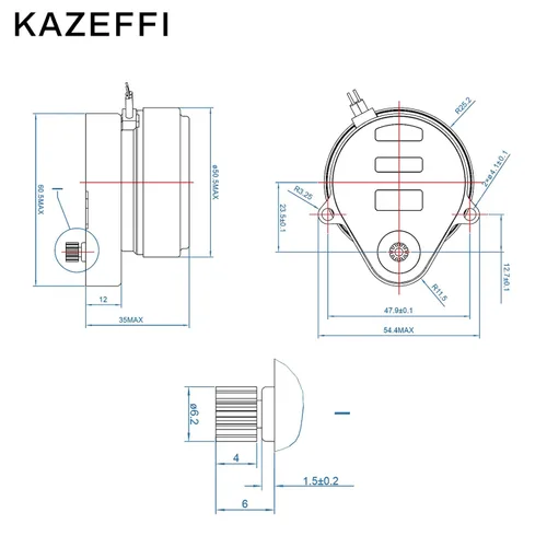 Vista 6 de Motor Synchron 24V 4RPM Reemplazo para Honeywell Motor 802360JA, utilizado en V8043/8044 Honeywell Zone Valve Control