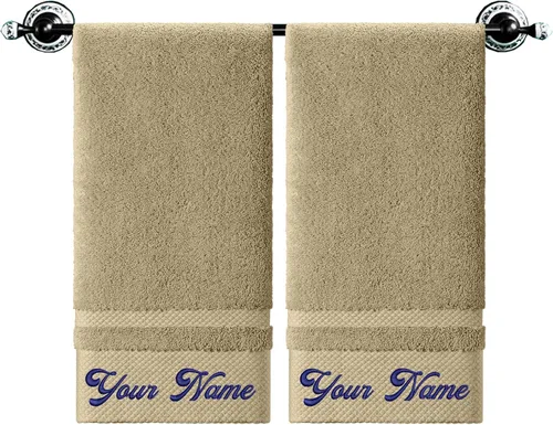 Vista 7 de Toallas de mano personalizadas con monograma para baño, toallas personalizadas con nombres, toallas bordadas de lujo 100% algodón como regalo
